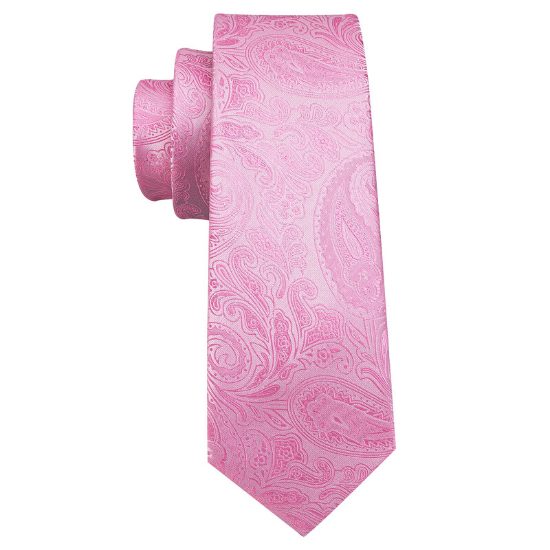 Klassische pfirsich rosa Krawatten für Männer exquisite Paisley Krawatte Taschentuch Manschetten knopf Set Bräutigam Geschenk Business Designer Barry. wang 6012