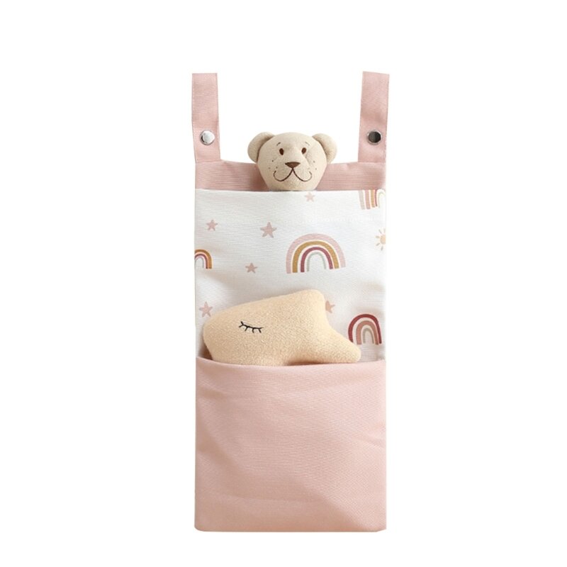 Bolsa de fraldas para cama de bebê recém-nascido, bolsa suspensa de cabeceira para jardim de infância, lenços umedecidos, de