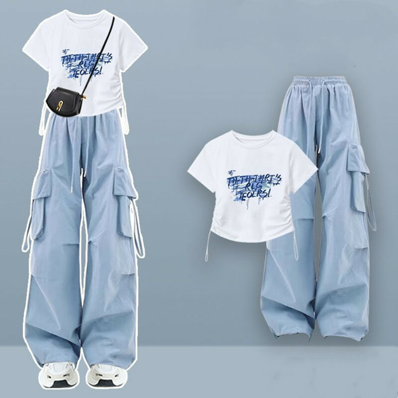 Spring/Summer Leisure Short Sleeved Women's Set 2024 New Summer Age Reducing Fashion Casual Pants Two Piece Set