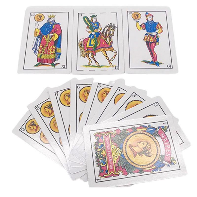 50 kartu permainan Spanyol kartu permainan Spanyol menyenangkan kartu kreatif permainan dengan pola indah interaksi sosial cetak bening