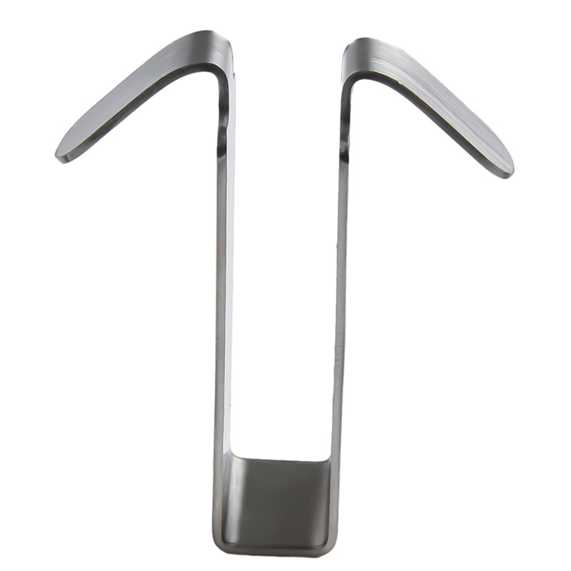 Ganchos duplos de aço inoxidável para banheiro, gancho de porta, suporte de cozinha, design do armário