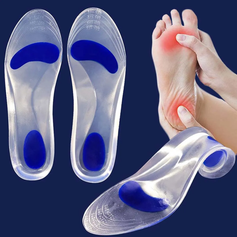 Silicone Gel Medical Insoles for Shoes Men Women Flat Foot Arch Support Orthopedic Insoles for Plantar Fasciitis Relief Shoe Pad