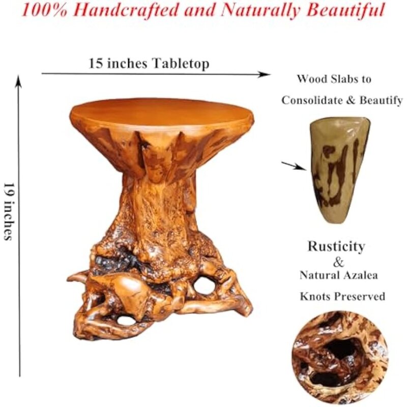 Stolik kawowy, rustykalny kikut azalii/stoliki korzeniowe unikatowy drewniany kłody, stolik kawowy