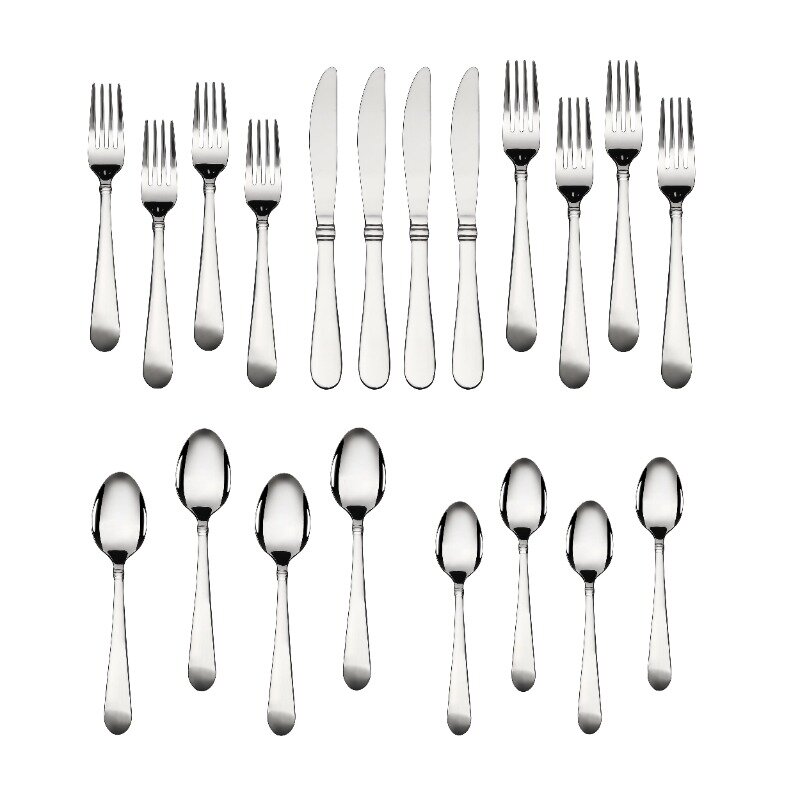 مجموعة أدوات مائدة من الفولاذ المقاوم للصدأ من مينفريست كاميفيلد ، أفكار مطبخ صغيرة وفضية ، 20