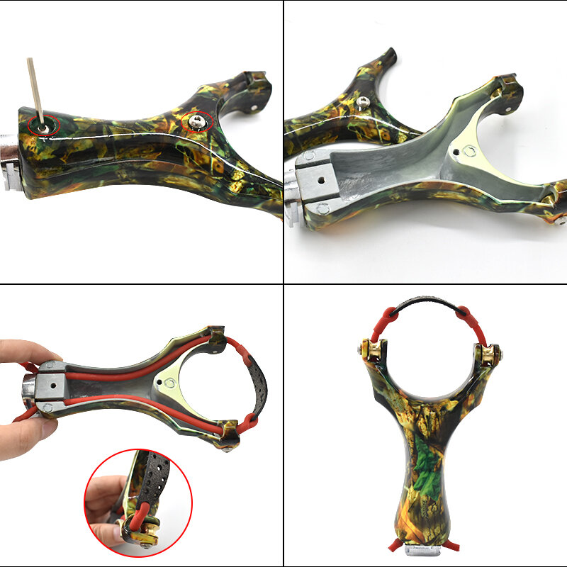 Nuova fionda da caccia in lega di precisione tiro Slingshot Roller Slingshot Card Ball elastico catapulta giocattoli da tiro per adulti