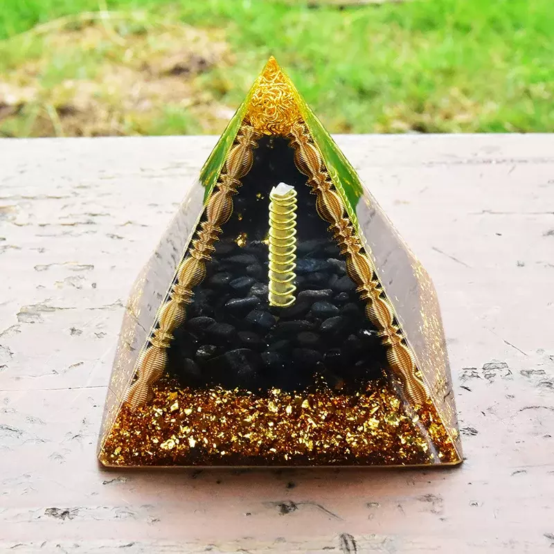 Large Energy Orgone Pyramid Black Tourmaline And Crystal Column For Meditation Yoga Big Energy Generator Orgonite Reiki Healing