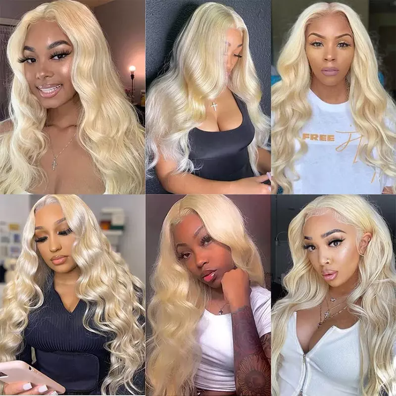 13x4 Body Wave 613 Honey Blonde Lace Front Human Hair Wig Remy Brazilian Transparent HD Water Wave Lace Front Wig for Women