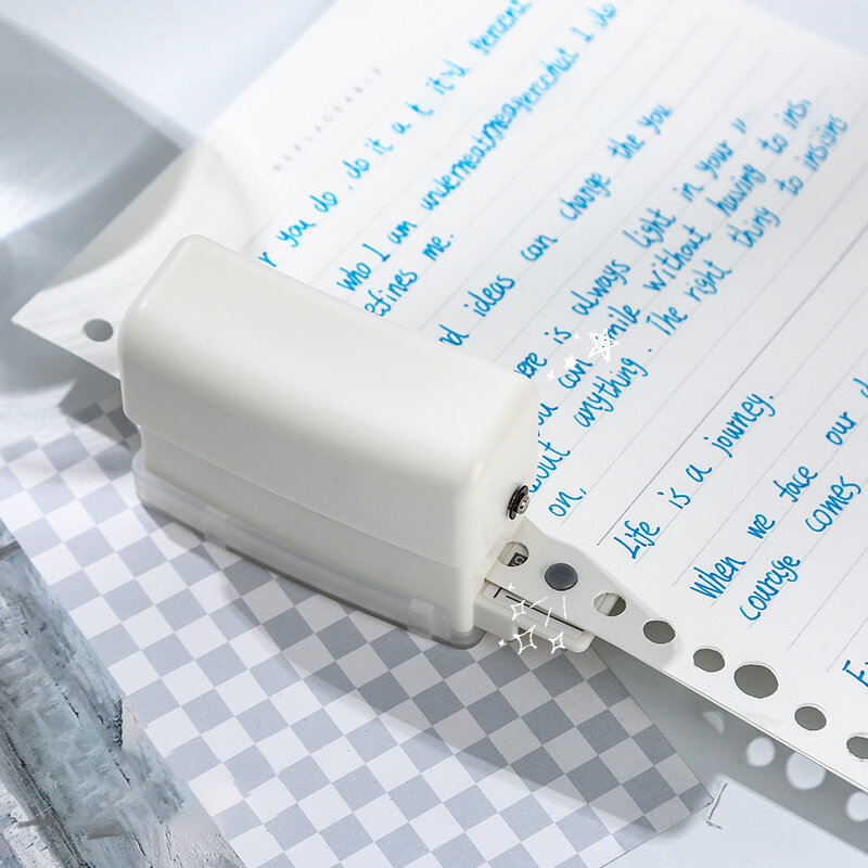 Portable Multifunctional 6 Holes Hole Punch With Crumbs Container Ruler Design Hole Punch Machine Loose Leaf Paper Hole Punch