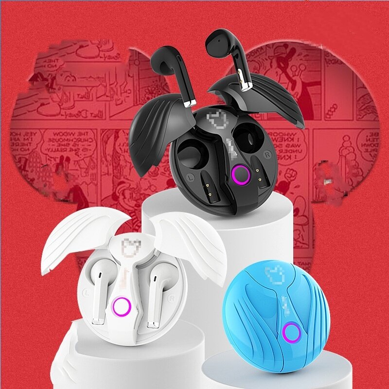 2023 neue Bluetooth-Headset drahtlose Kopfhörer Engels flügel Ohrhörer Tws Stereo Sport Gaming Video Rock Style Design Kopfhörer Mikrofon