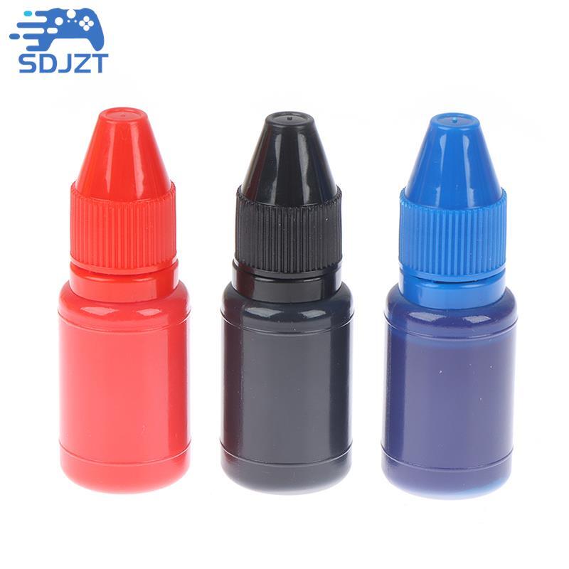 10ml Flash Refill Fast Drying Stamping Ink Inking Self-Inking For Photosensitive Stamp Oil Black Blue Color 6*2cm