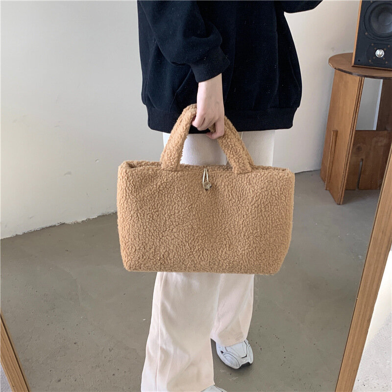 Zima pluszowa torebka damska torebka 2022 nowa marka torebki miękka torba na zakupy duża pojemność projektant kobiet torby