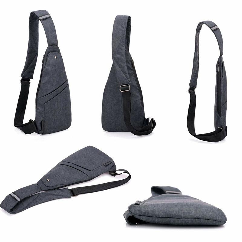 Schulter tasche Anti-Diebstahl Cross body persönliche Tasche Tasche leichter Brust Schulter Rucksack für Reisen Wandern (dunkel grau)