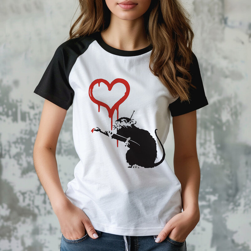 Banksy top donna comic harajuku funny t-shirt girl designer anime clothes