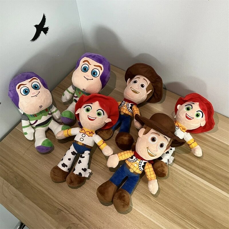 Peluche de dibujos animados de Disney para niña, de Buzz Lightyear muñeco de peluche, Woody, Toy Story, Jessie, decoración encantadora, regalos
