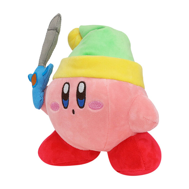 Kawaii Anime Star Kirby Sword Kirby Stuffed Peluche Plush High Quality Cartoon Toys Great Christmas Birthday Gift for Children