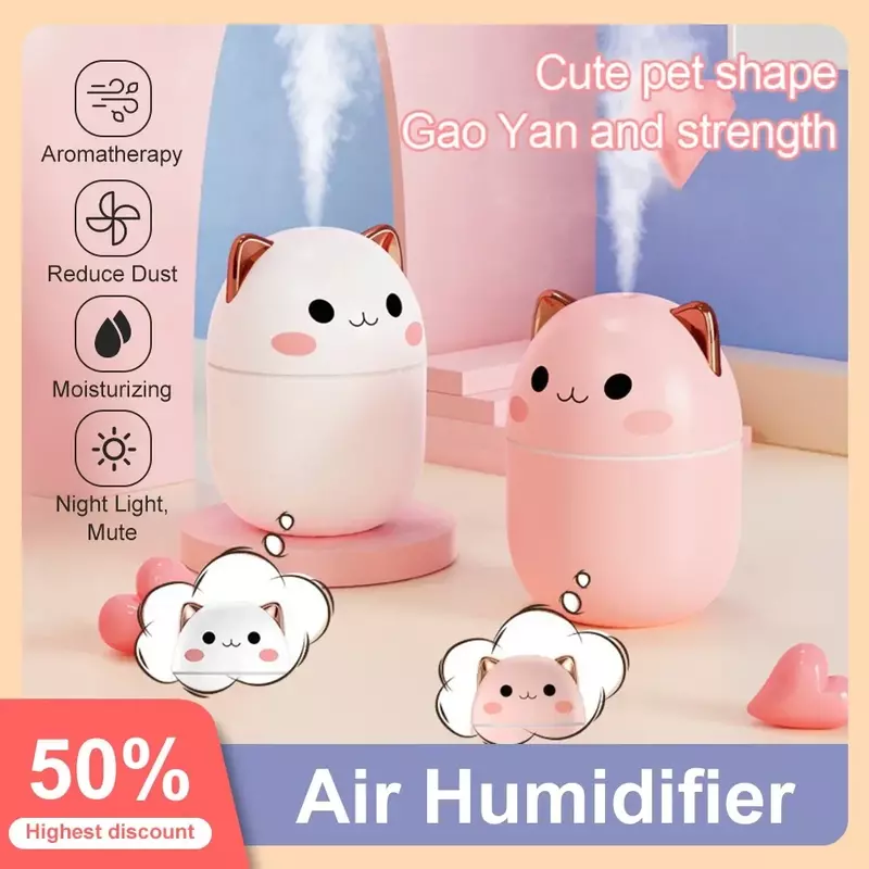220ml Humidifier Aromatherapy Humidifiers Diffusers Cute For Home Pet Mini Household Fragrance Diffuser Small LED Night Light