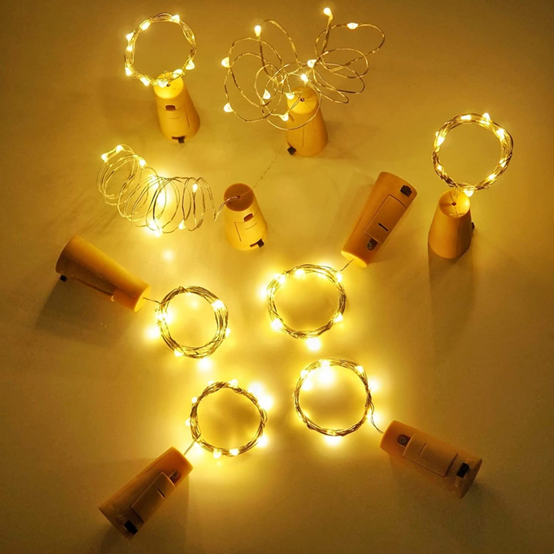 3/1 قطعة LED زجاجة النبيذ سلسلة أضواء بطارية تعمل بالطاقة الأسلاك النحاسية الجنية ضوء لتقوم بها بنفسك شكل زجاجات مصباح للزينة حفل زفاف