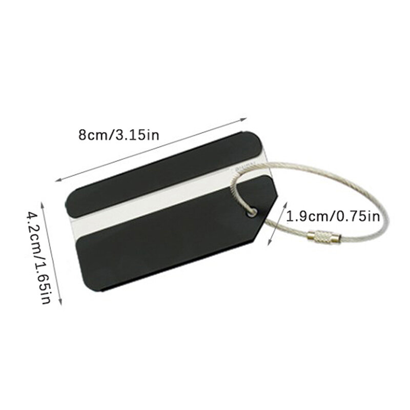 1PC Luggage Tag Aluminium Alloy Suitcase Tag Travel Label With Steel Loop ID Luggage Tag Baggage Name Tag Address Label Holder