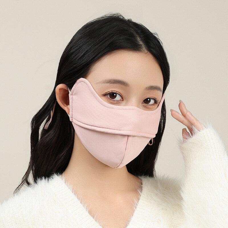 UPF50หน้ากากสามมิติ5D สำหรับผู้หญิง, ที่คลุมหน้าหน้ากากกรองแสงป้องกันรังสียูวีพร้อมการปกป้องใบหน้า