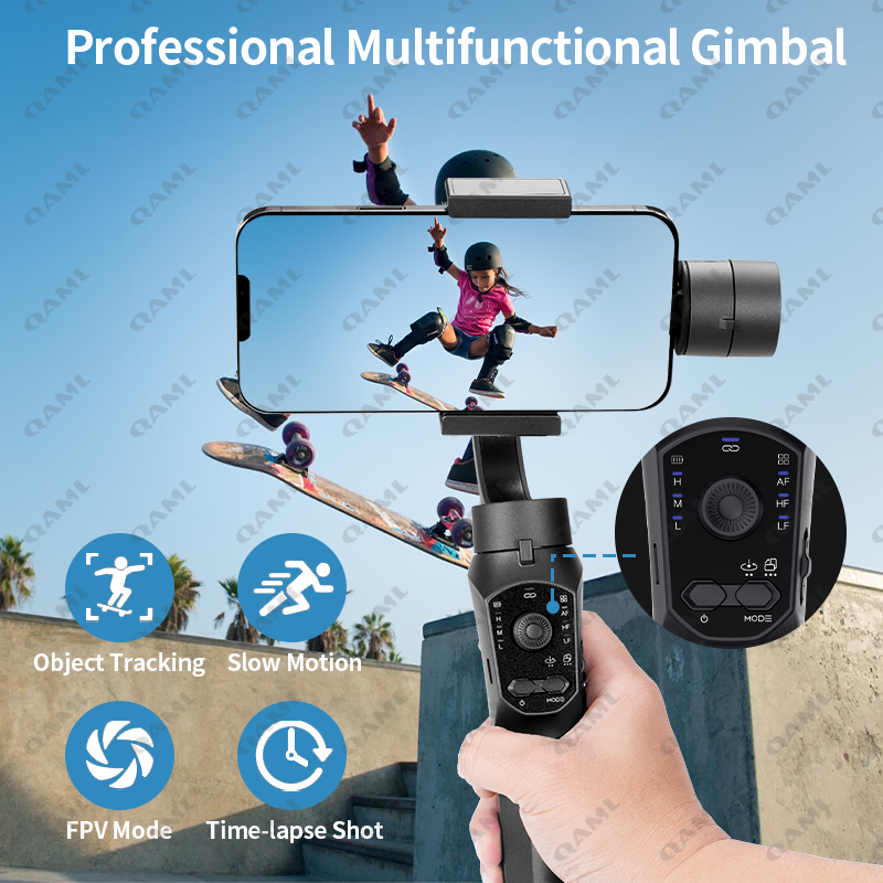 F10 3-Axis Handheld Gimbal Smartphone Stabilizer Cellphone Selfie Stick for Android iPhone Phone Vlog Anti Shake Video Recording