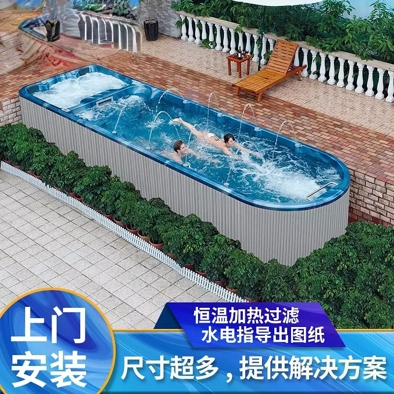 Rodzinny opór basen surfingowy Villa dziedziniec domowy masaż Fitness akrylowy basen o stałej temperaturze nieskończoności