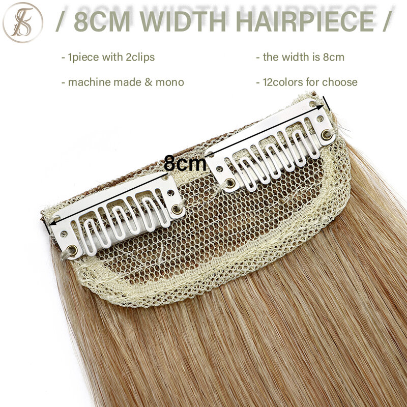 TESS klips do włosów naturalne dopinki włosów klip w doczepy z ludzkich włosów 12 Cal Hairpiece uzupełnić objętość włosów klip w naturalne włosy