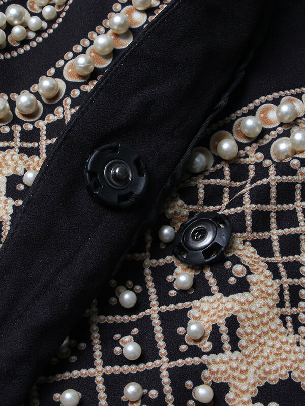 TWOTWINSTYLE-Blazer de calle alta para mujer, chaqueta bordada de manga larga con cuello de pico, color block, estilo de moda