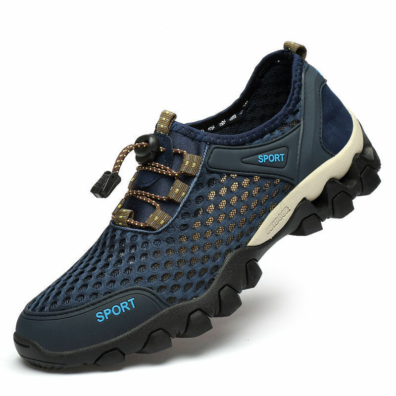 حذاء رياضي رجالي يسمح بالتهوية حذاء على الموضة لعام 2022 للرجال حذاء تسلق للمشي لمسافات طويلة حذاء خفيف للشاطئ للخروج للرجال حذاء تنس حافي القدمين