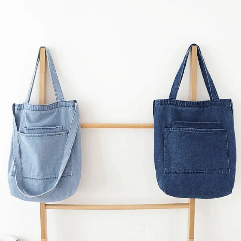 Корейская версия ретро-художественной сумки, Повседневная Студенческая джинсовая сумка-мессенджер через плечо, универсальная сумка на молнии