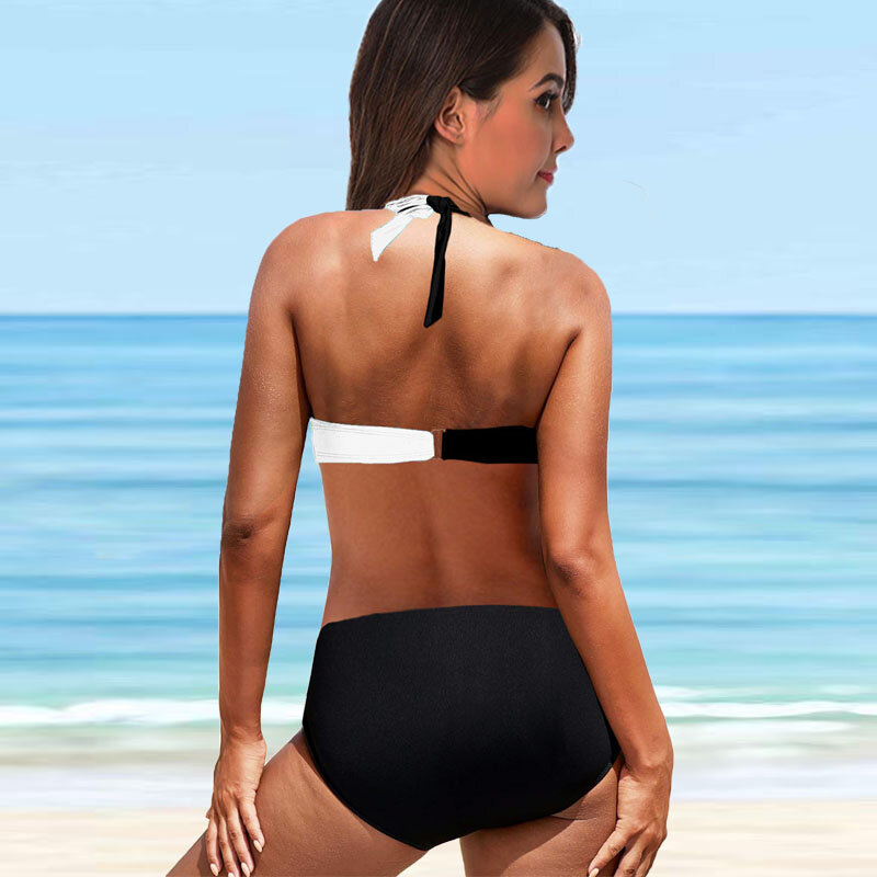2022 Vrouwen Hoge Taille Badpak Mode Nieuwe Ontwerp Afdrukken Badpak Tweedelige Set Bikini Set Zomer Mode Comfort Beachwear