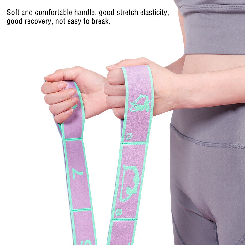 Cinturón de estiramiento de Yoga, banda de estiramiento de baile, lazo de Yoga, Pilates, cinturón de tensión de Fitness, banda elástica de estiramiento Digital, banda de resistencia