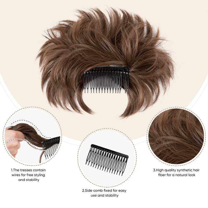 Wysokiej jakości syntetyczne niechlujne przyrząd do koka z włosów klipsy do włosów z regulowanymi kręconymi włosami i kawałki włosów