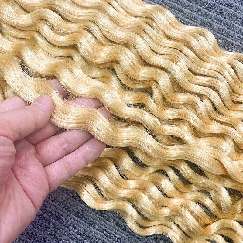 613 Deep Wave Bulk jungfräuliches menschliches Haar zum Flechten von Extensionen natürlich unverarbeitet ohne Weben Culry menschliches Haar Bulk Bundles