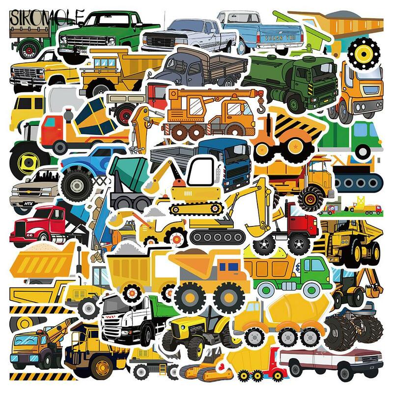 10/30/50PCS เด็กน่ารักรถลายการ์ตูนรถบรรทุกสติกเกอร์ Kawaii DIY สเก็ตบอร์ดแล็ปท็อปมอเตอร์ Graffiti สติกเกอร์ Decals ของเล่นเด็ก F5