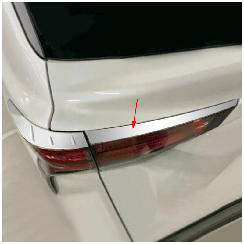 1 Set Penutup Lampu Belakang Lampu Belakang Mobil Potongan Kelopak Mata Alis Dekorasi Perak Krom ABS Cocok untuk Toyota Sienna 2021-2022
