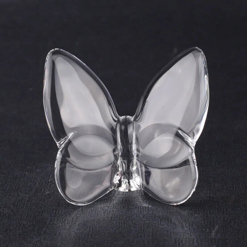 Borboleta de cristal de luxo nórdico transparente borboleta de cristal ornamento criativo presente de casamento vidro de cristal borboleta sorte