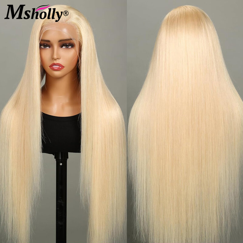 Perruque Lace Front Wig lisse brésilienne naturelle Sophia, cheveux Remy, blond miel, pre-plucked, HD, transparente, 613, pour femmes