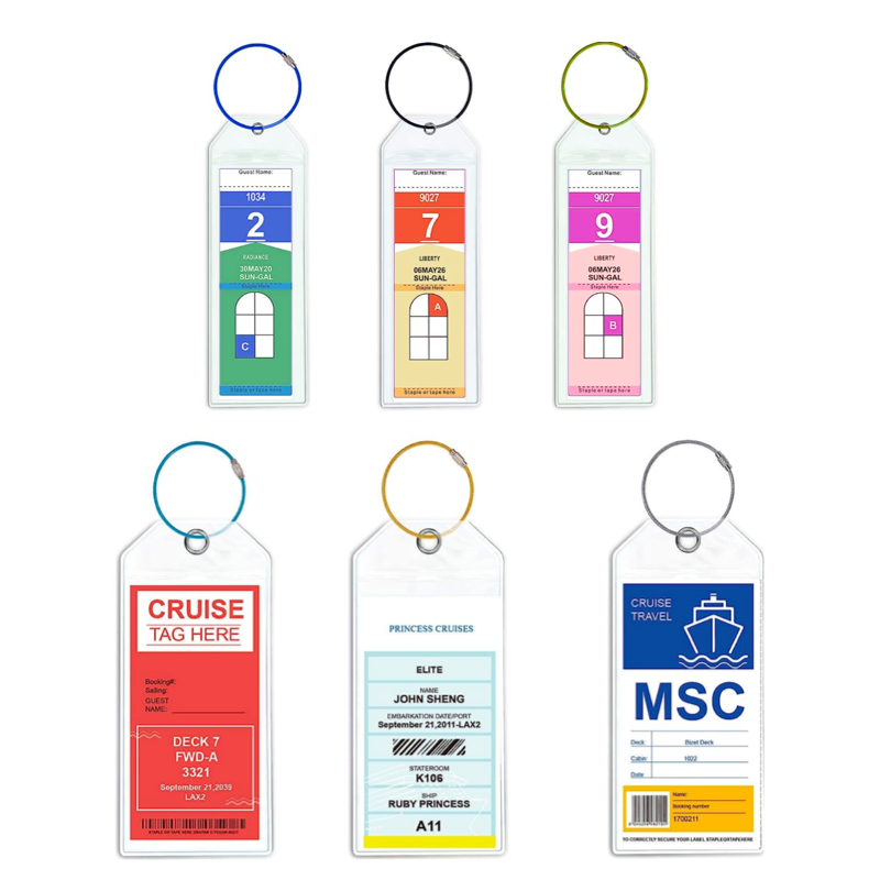 Wide and narrow combination Cruise Tags Luggage Tag Holders  Universal Cruise label Zip Seal Reusable