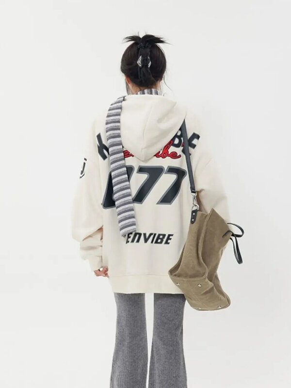 Женский свитер в стиле ретро с надписью и принтом граффити, свитер в американском стиле, спортивный топ в стиле хип-хоп для пар, одежда Y2k, 2023