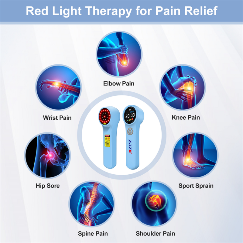 New Red Cold Light Therapy Physiotherapy Instrument Pain-relief Laser 1760mW Healing Deep Tissue for Spine Back Human & Animals