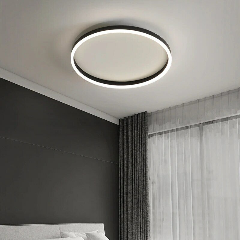 Lampu gantung langit-langit koridor Modern, cincin lampu langit-langit LED untuk lorong balkon tangga lobi kamar tidur, perlengkapan pencahayaan dalam ruangan kilau
