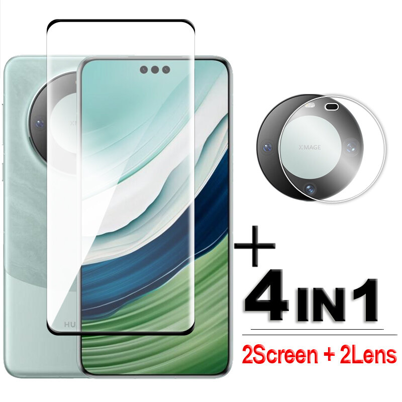 Voor Huawei Mate 60 Pro Glas 3d Volledige Cover Gebogen Screenprotector Voor Mate 60 Pro Gehard Glas Huawei Mate 60 Pro Lens Film
