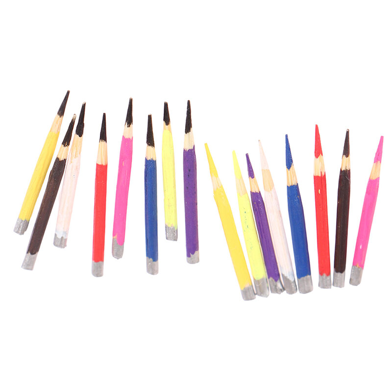 8 sztuk/zestaw 1:12 miniaturowy długopis Mini kolorowy ołówek przybory szkolne Model dziecko udaje, że zabawka lalka akcesoria do domu