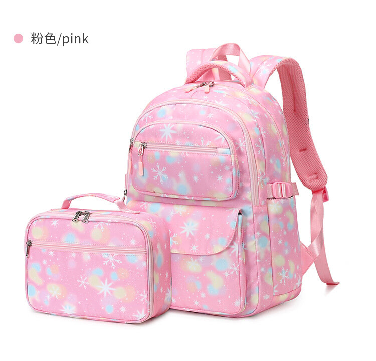 Новый рюкзак из двух предметов, милый женский школьный ранец с принтом, уличный водонепроницаемый рюкзак из 3 предметов