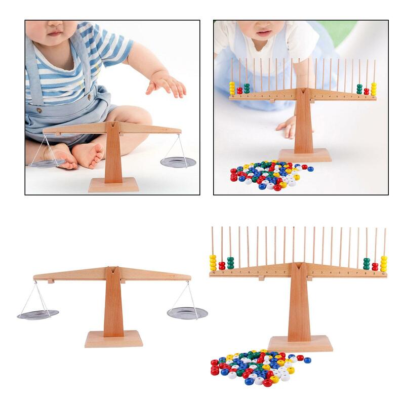 Montessori brinquedo educativo para pré-escolar crianças, contagem equilíbrio, matemática, manipuladora, aniversário, viagens, favores do partido