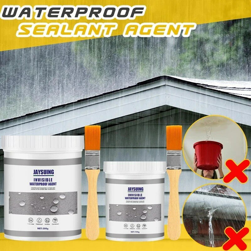 30/100/300G Waterdichte Coating Afdichtmiddel Met Borstel Transparante Onzichtbare Pasta Lijm Reparatie Huis Dak Badkamer