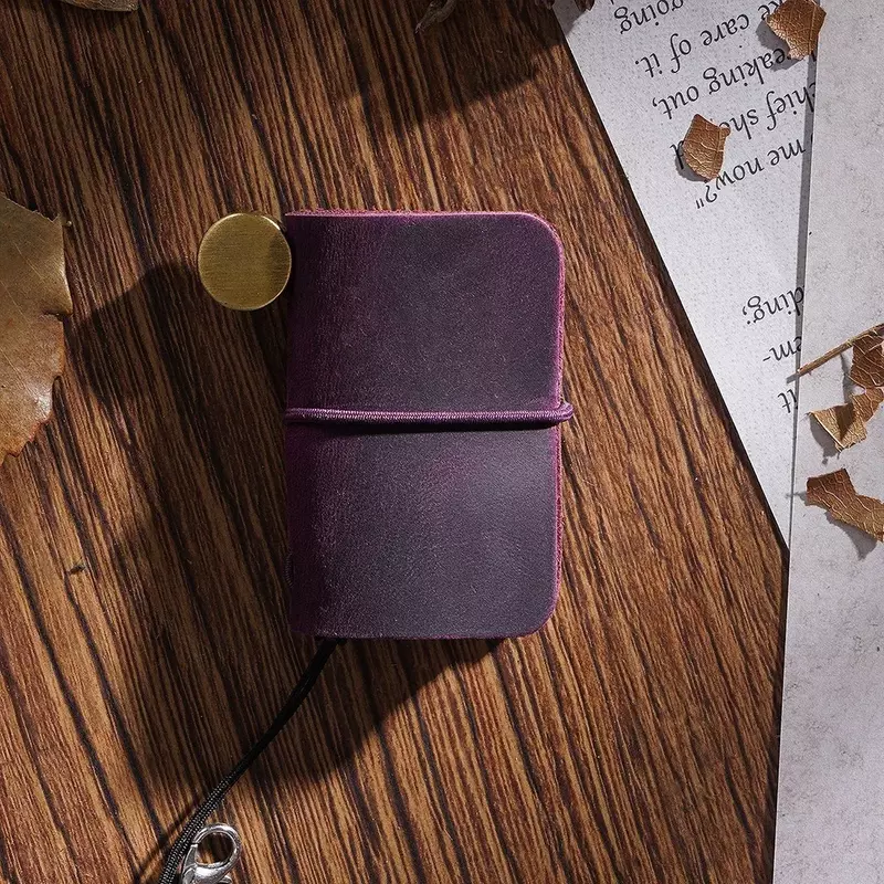 Mini caderno do vintage de couro artesanal bloco de notas portátil viagem diário agenda planejador organizador kawaii papelaria escritório