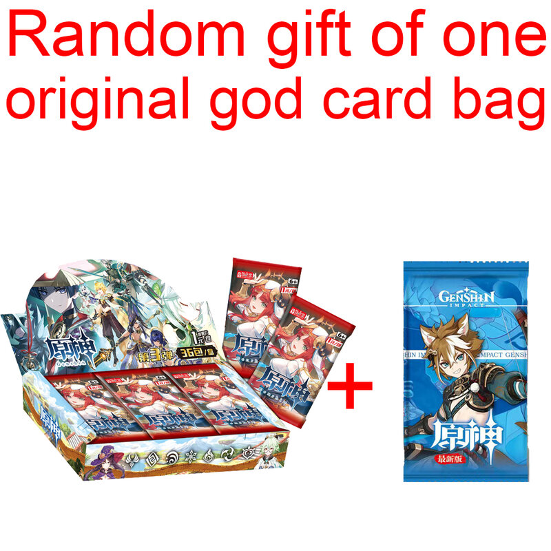 خارج من طباعة Genshin تأثير بطاقات أنيمي لعبة TCG مجموعة حزمة الداعم صندوق نادر SSR المحيطة لعب الأطفال هدية الأسرة