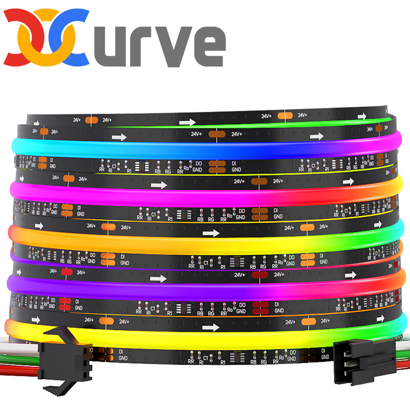 Adresowalne 630 720 diody LED kolor marzeń FCOB RGB IC 12mm 12V 24V elastyczne listwa oświetleniowa Led WS2812B FOB COB LED RA90