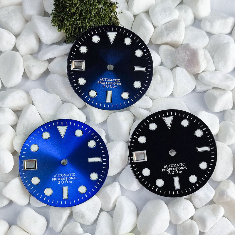 28.5mm dial green luminous for Nh35 dial NH36 dial NH35 movement NH36 movement 9 point calendar watch accessories